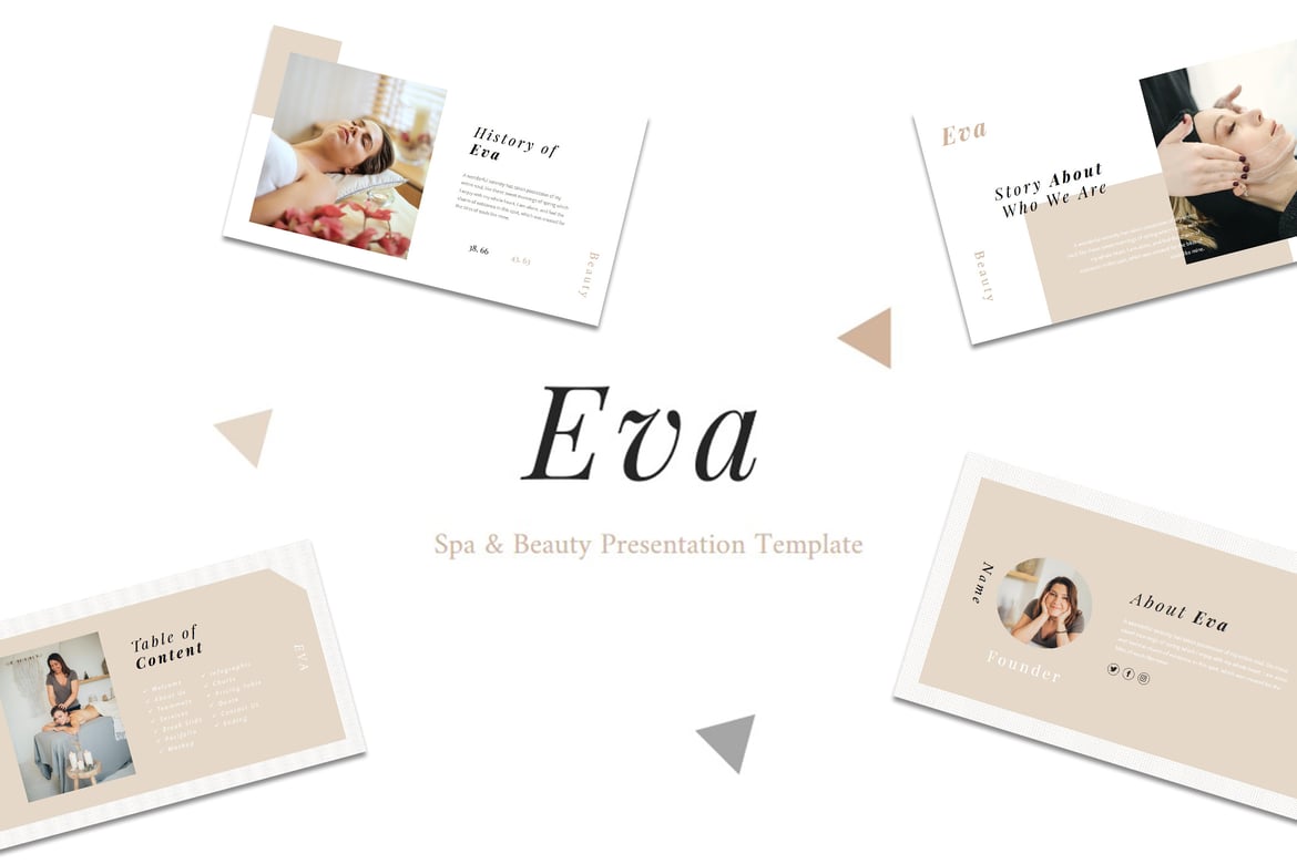 Template Presentasi PowerPoint Eva - Spa & Kecantikan yang Menarik