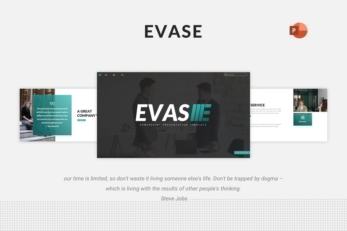 Evase - Template Presentasi PowerPoint Kreatif dan Minimalis