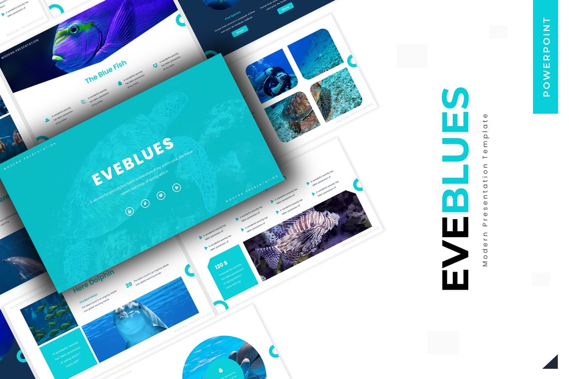 Eveblues - Template PowerPoint Modern dan Menarik