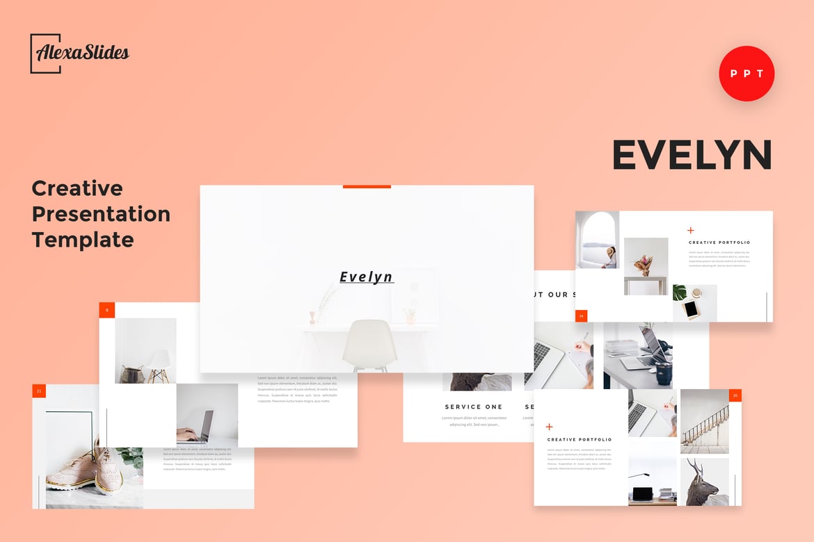 Evelyn - Template Presentasi Powerpoint Kreatif yang Menarik
