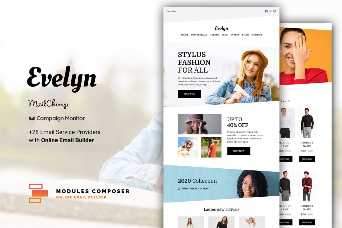 Evelyn - Template Email Responsif untuk E-commerce Fashion dan Aksesori