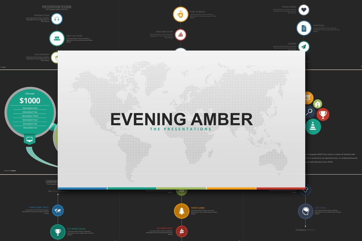 Template Powerpoint EVENING AMBER yang Menarik dan Profesional