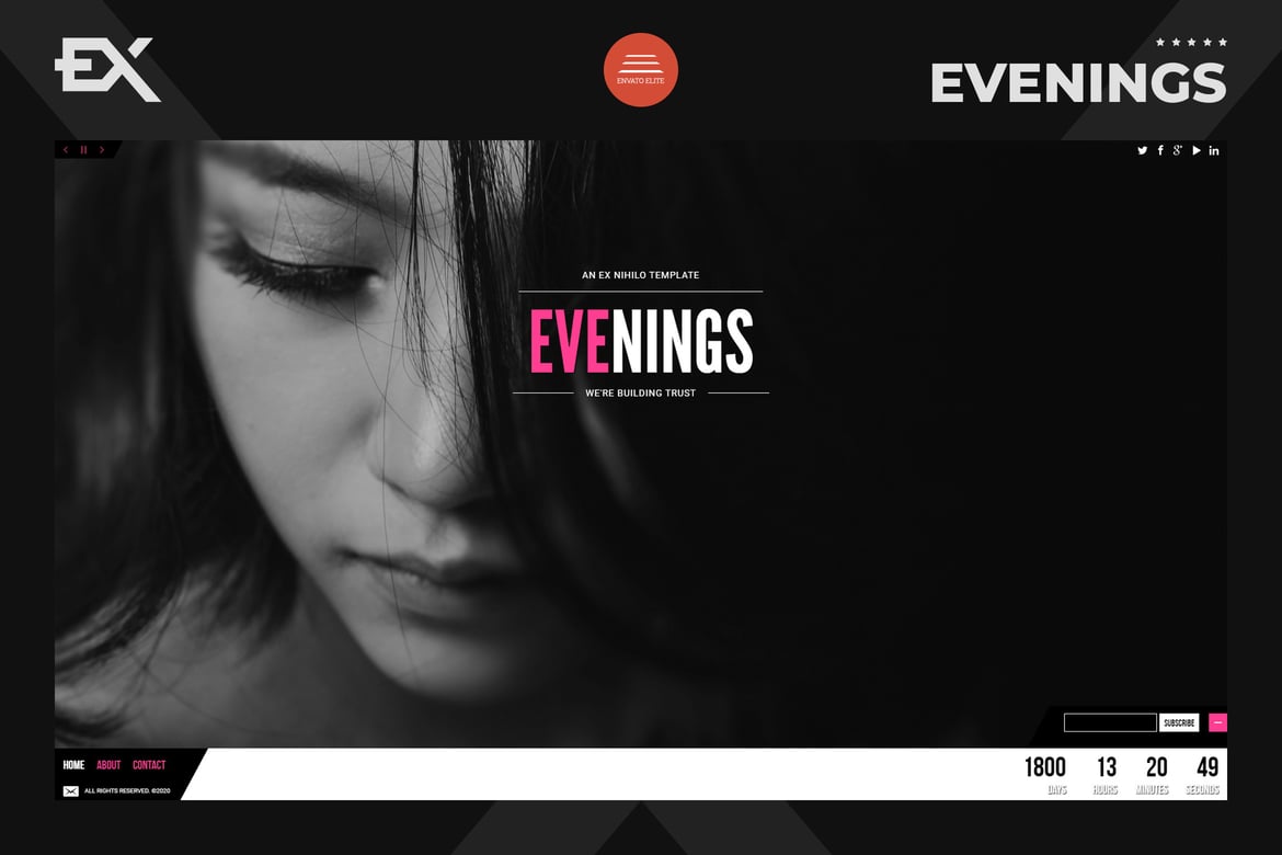 Evenings - Template Website Coming Soon yang Responsif dan Menarik