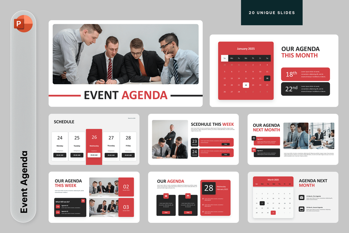 Template PowerPoint Agenda Acara yang Profesional dan Menarik