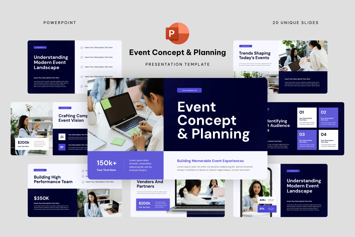 Template Presentasi PowerPoint untuk Konsep dan Perencanaan Acara