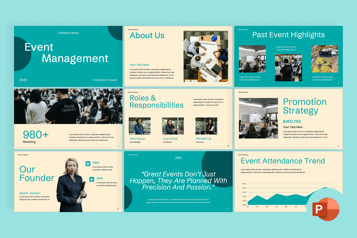 Template PowerPoint Manajemen Acara yang Menarik dan Profesional