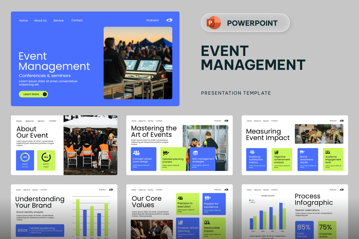 Template Presentasi PowerPoint untuk Manajemen Acara yang Profesional