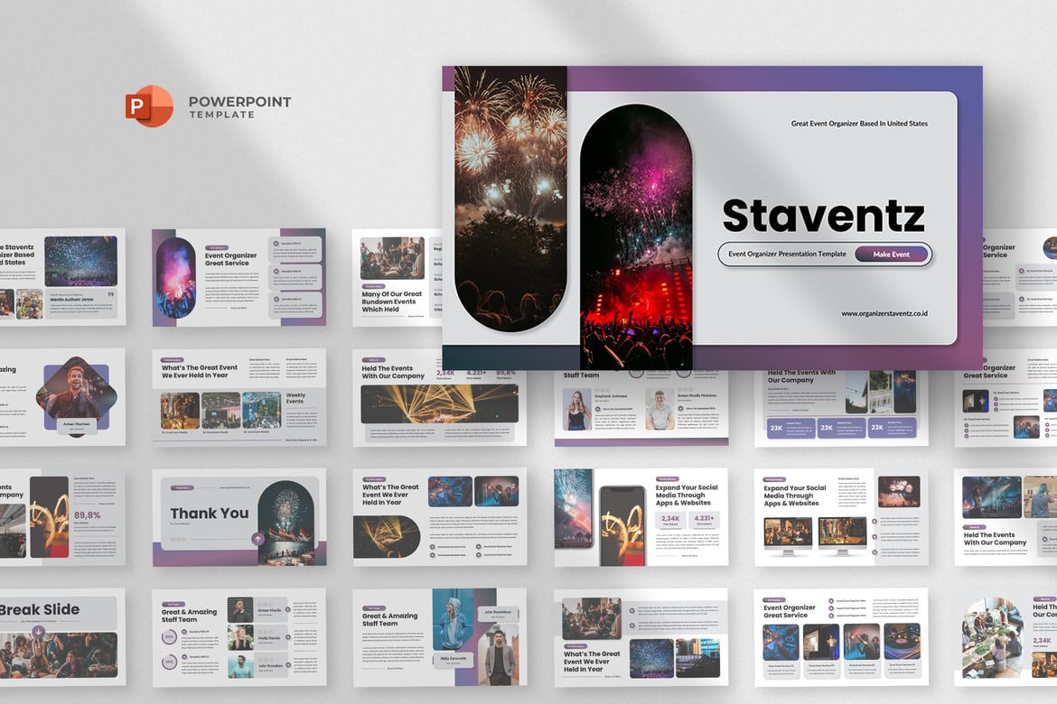 Template Powerpoint Profesional untuk Pengorganisasi Acara