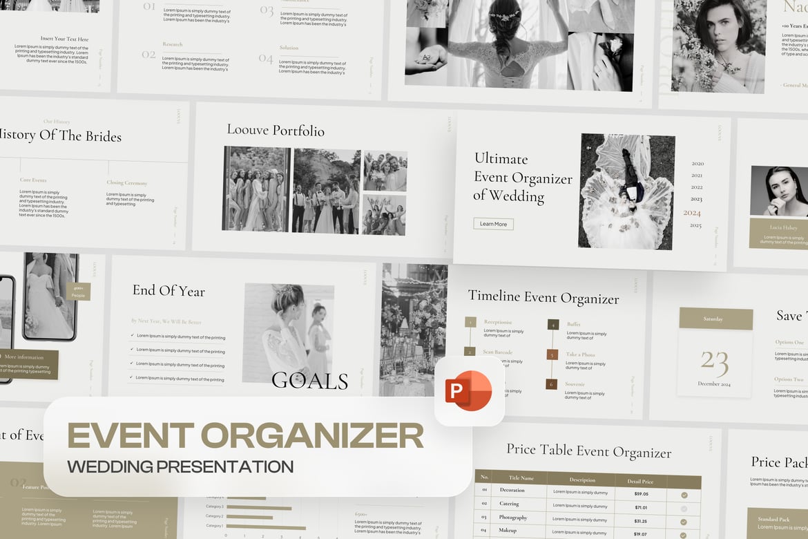 Template PowerPoint untuk Penyelenggara Acara yang Elegan