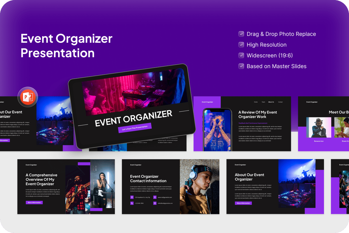 Template PowerPoint Organizer Acara yang Menarik dan Profesional
