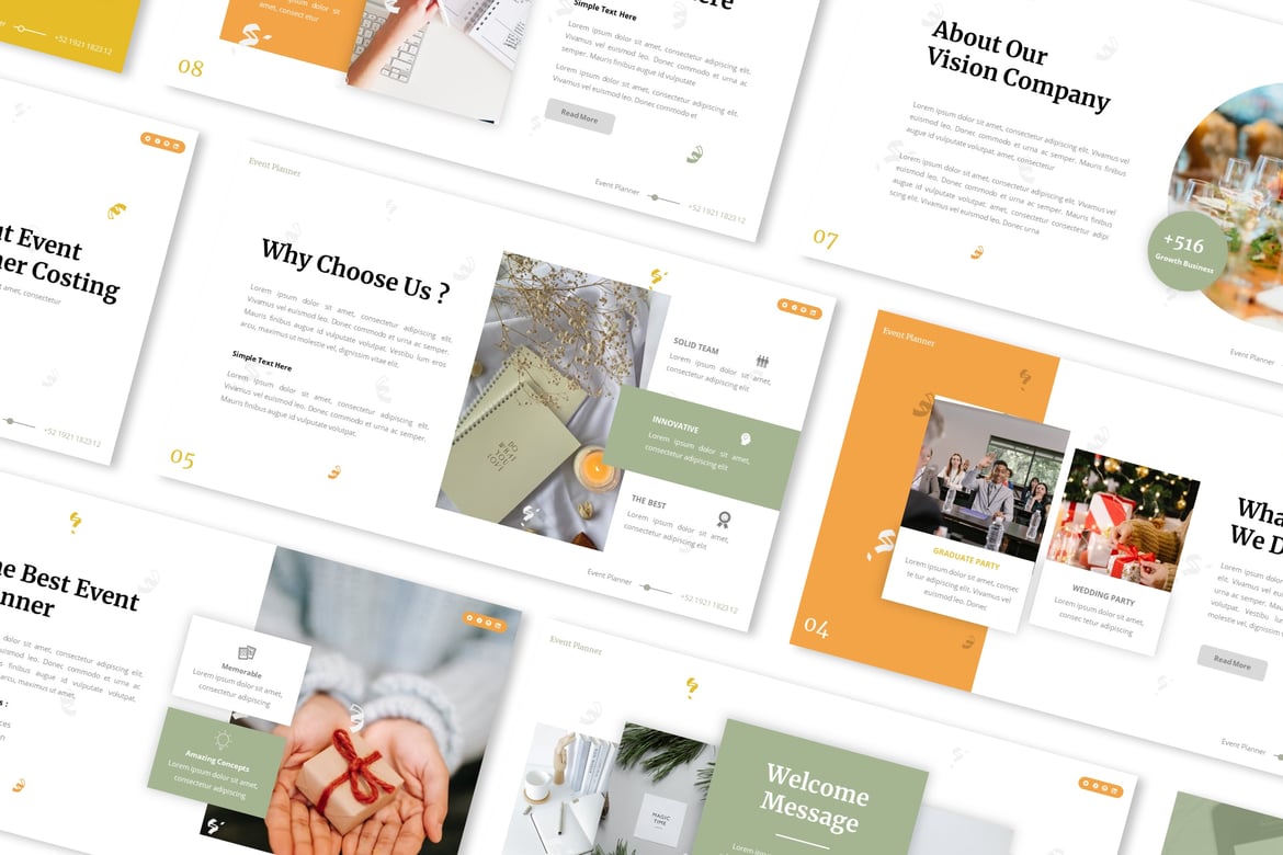 Template Powerpoint Presentasi Perencana Acara yang Profesional