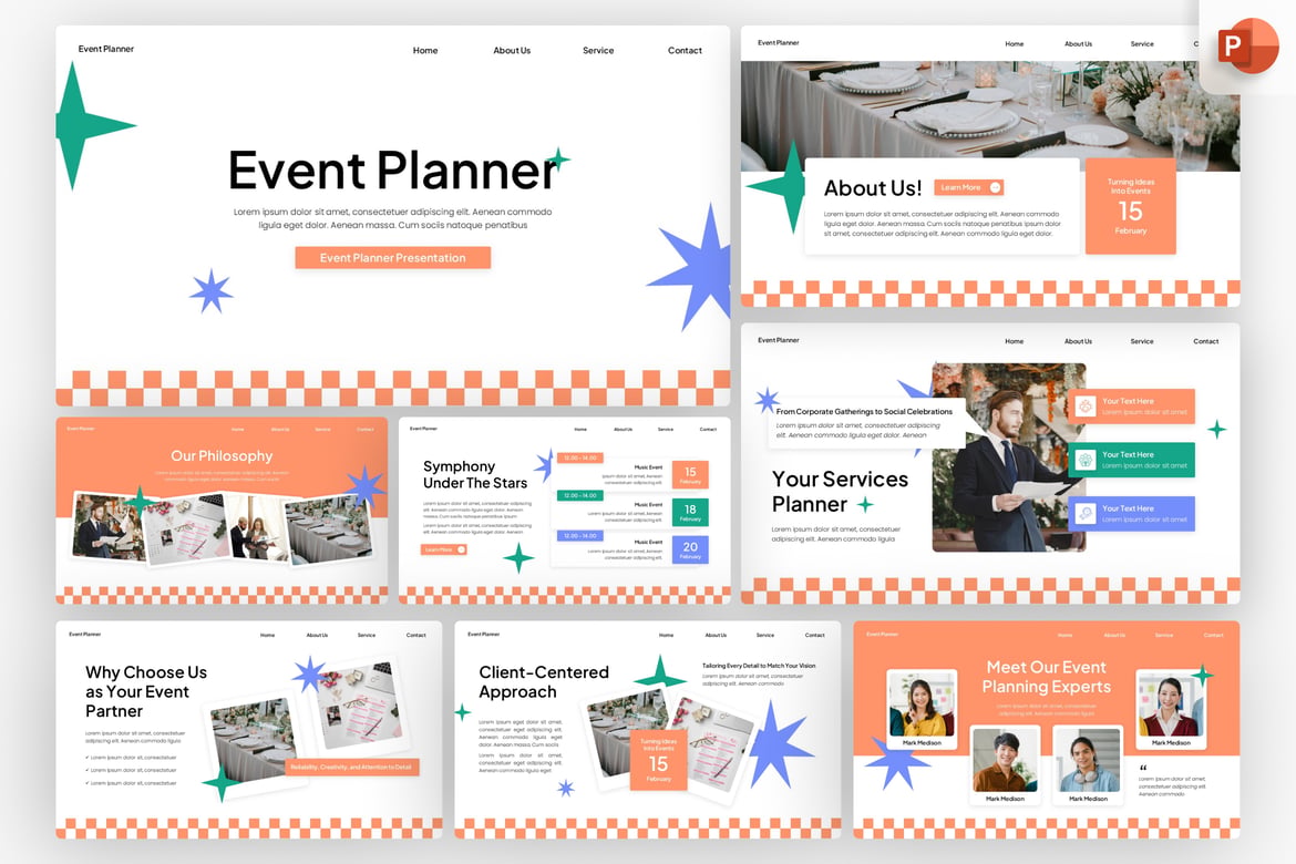 Template PowerPoint Perencana Acara Modern