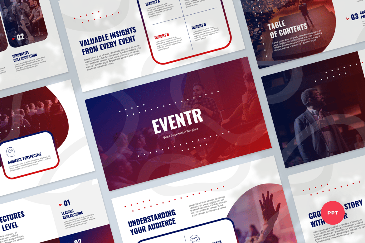 Template Presentasi PowerPoint Eventr yang Modern dan Profesional