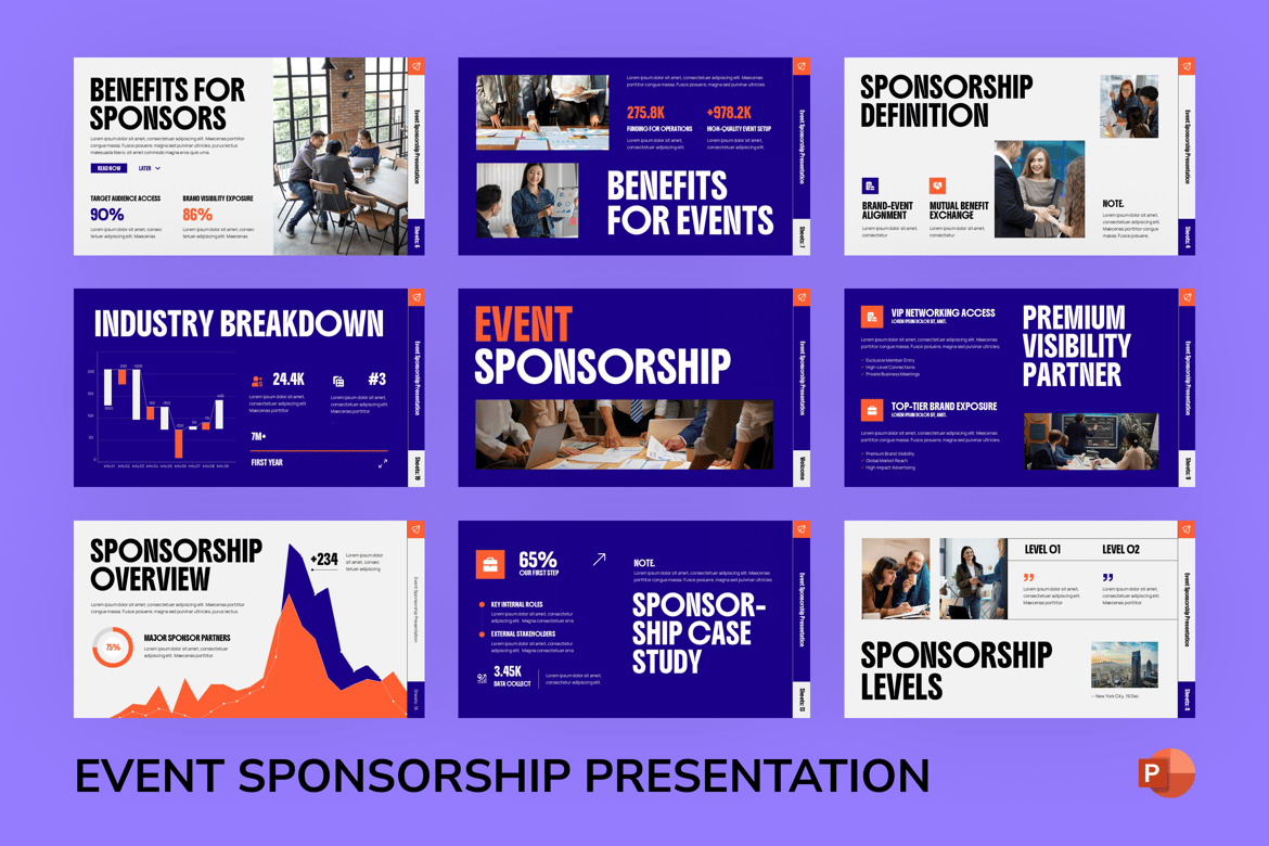 Template Presentasi PowerPoint Sponsorship Event yang Menarik