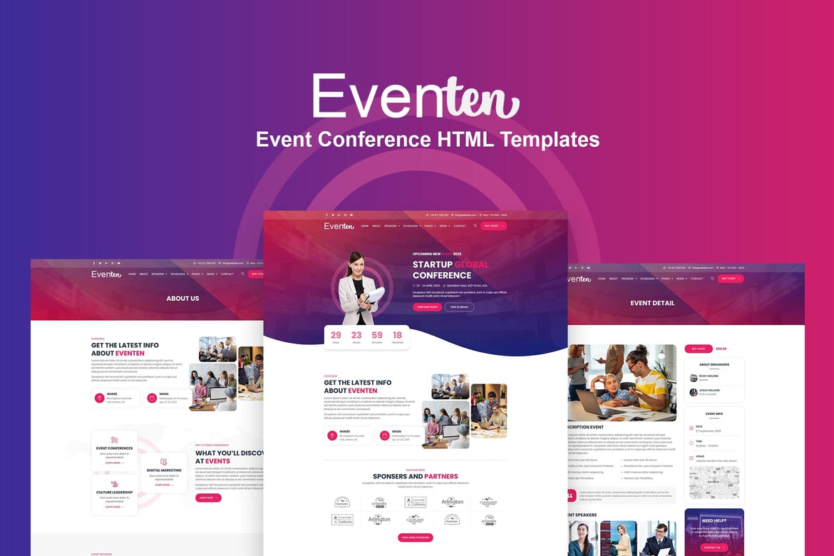 Eventen - Template Website Konferensi dan Acara Profesional