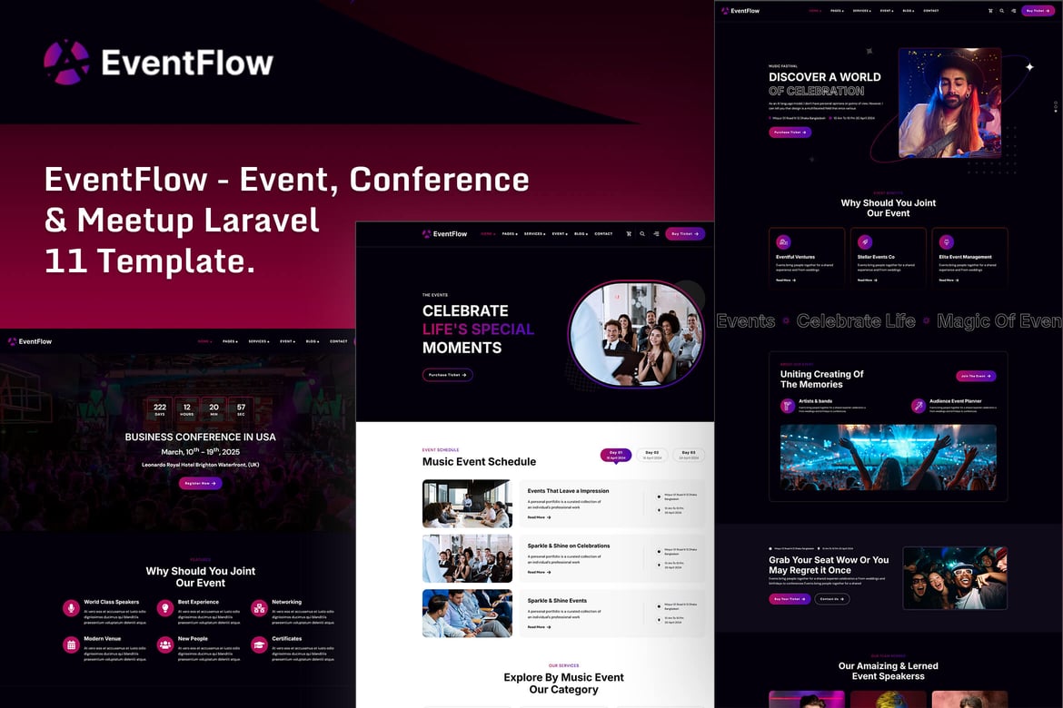 EventFlow - Template Website Konferensi dan Acara Laravel 11 Terbaik