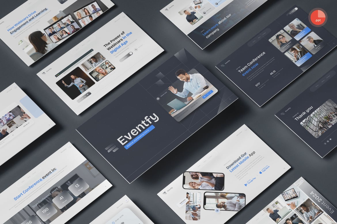 Eventfy - Template Presentasi PowerPoint untuk Webinar dan Rapat Online