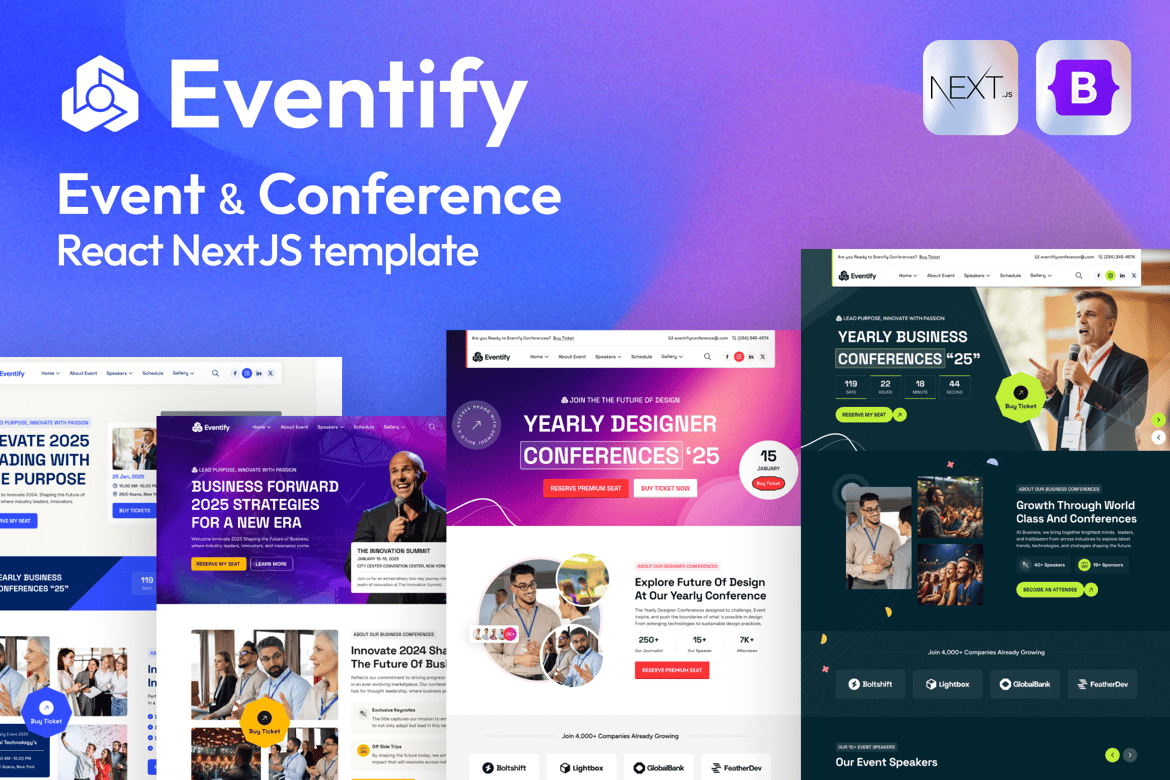 Eventify - Template Website untuk Acara dan Konferensi Berbasis NextJS dan React
