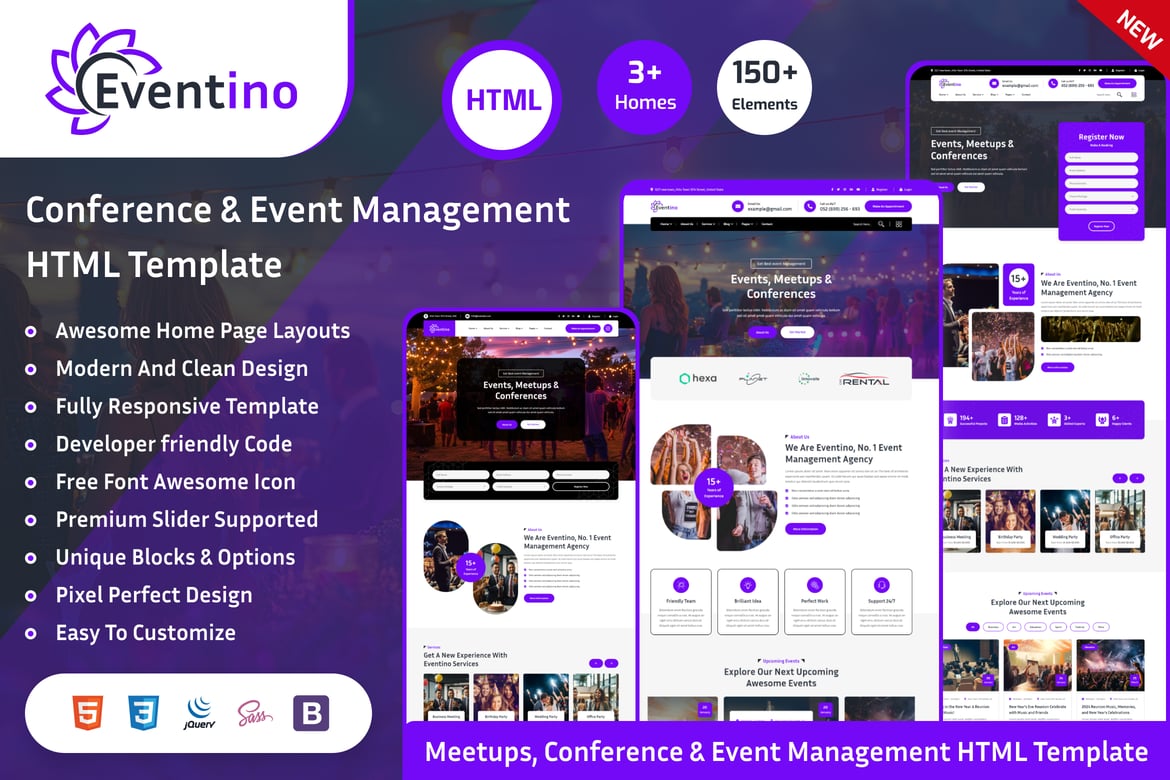 Eventino - Template Website Konferensi dan Acara Modern