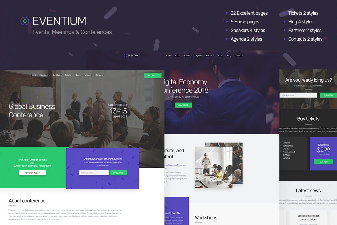 Eventium - Template Website HTML5 Responsif untuk Acara