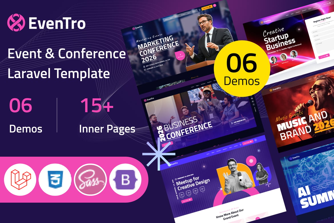EvenTro - Template Website Konferensi & Acara Profesional