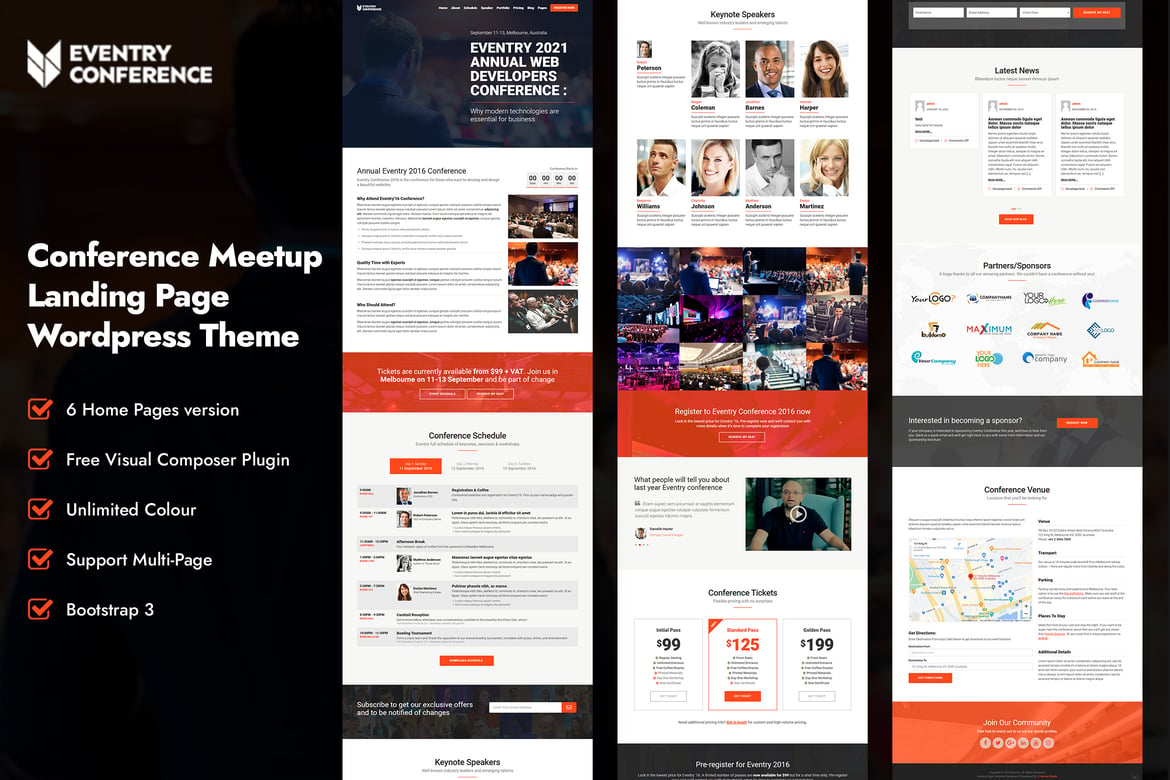 Eventry - Tema WordPress Terbaik untuk Halaman Meetup Konferensi