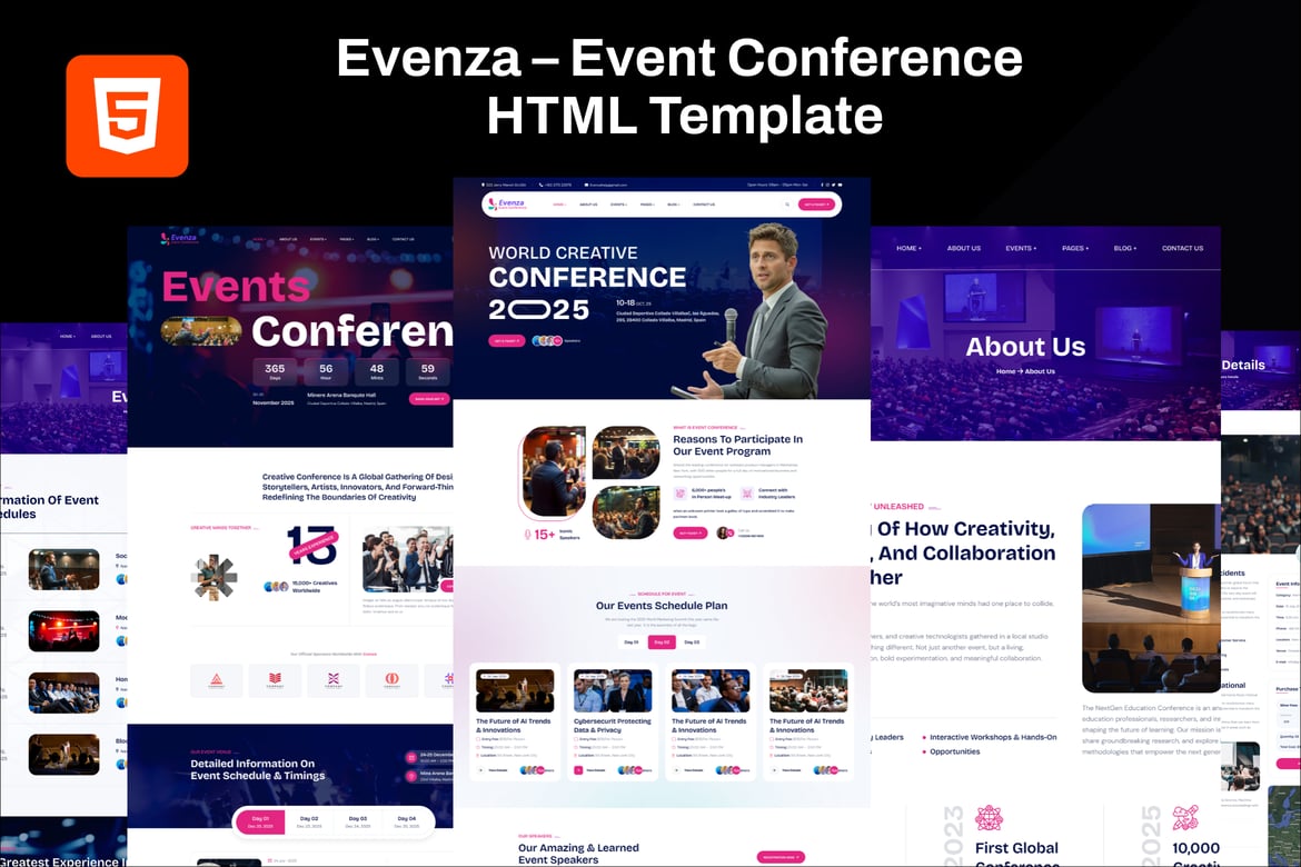 Evenza – Template Website Konferensi dan Acara yang Responsif
