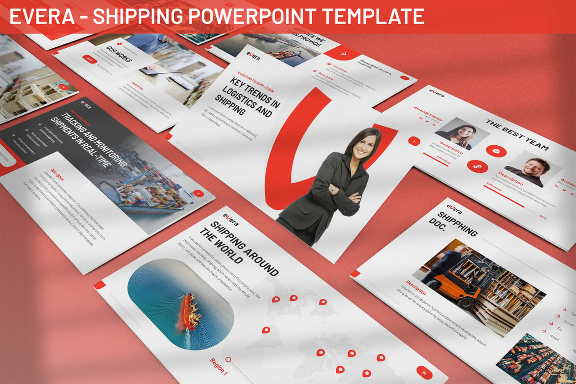 Template Presentasi PowerPoint Evera - Solusi Pengiriman Efisien