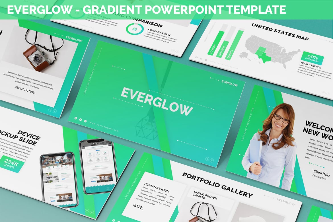 Everglow - Template Powerpoint Gradient yang Kreatif