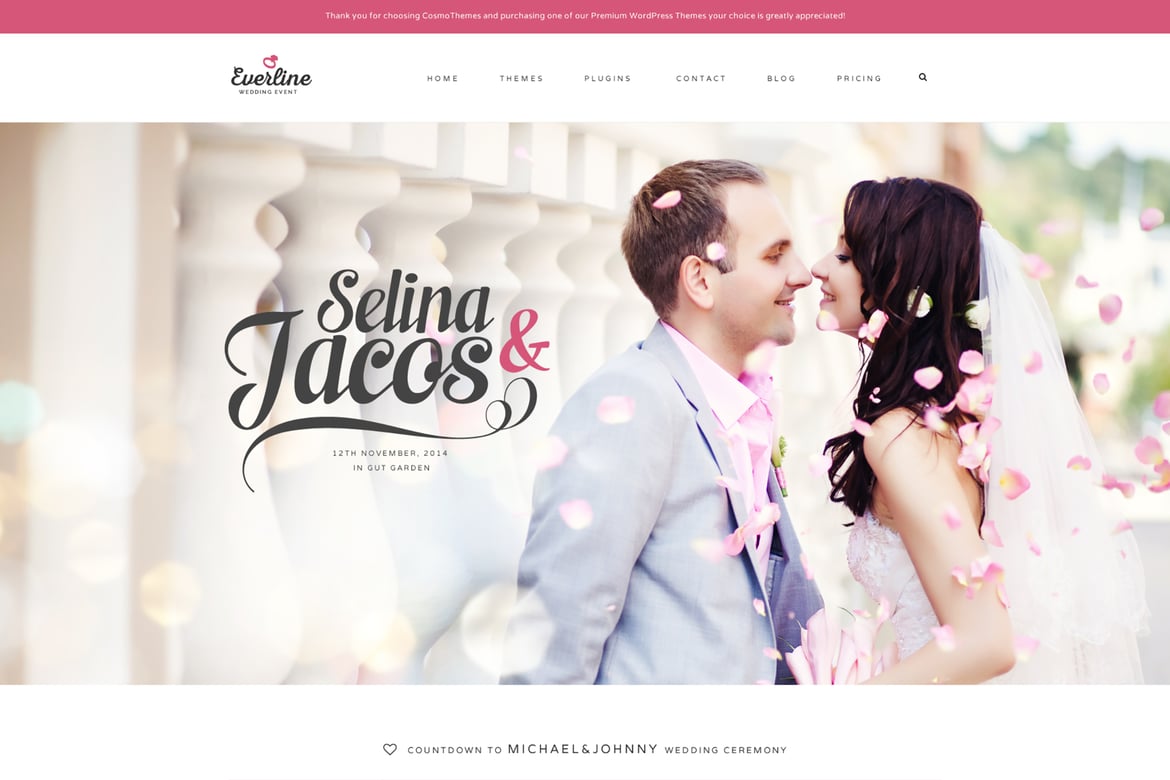 Everline - Template Website untuk Acara Pernikahan yang Elegan