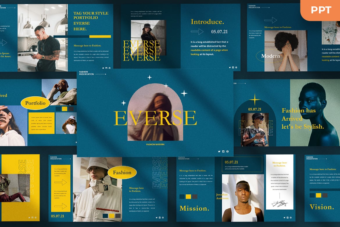 Everse - Template Presentasi PowerPoint Modern dan Elegan