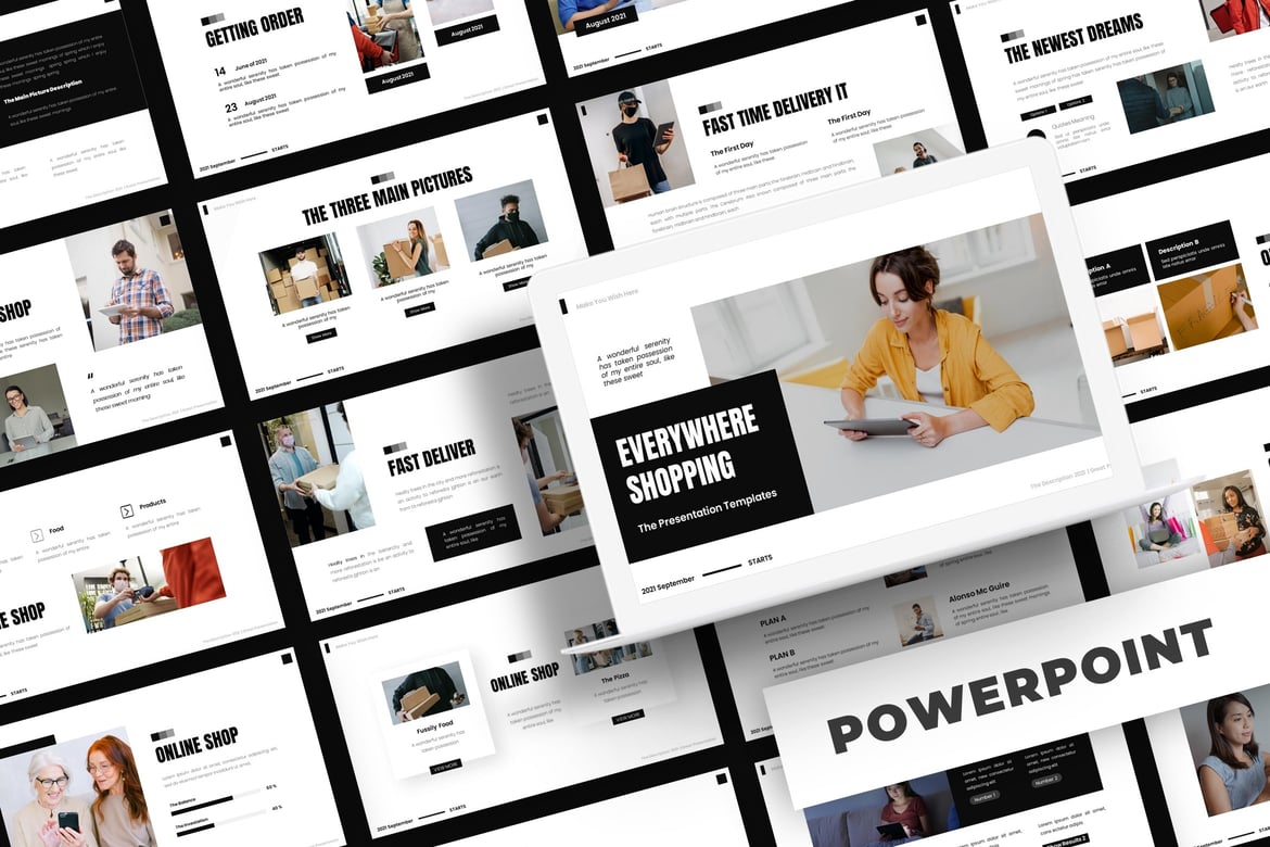 Template Powerpoint Presentasi Belanja di Mana Saja
