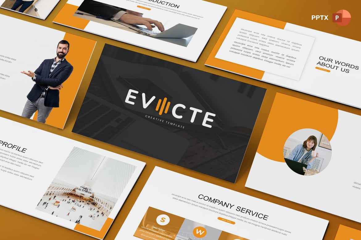 Evicte - Template PowerPoint Kreatif untuk Presentasi Menarik