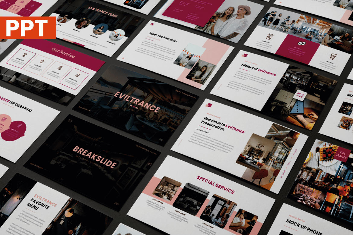 Template Presentasi Powerpoint Eviltrance yang Modern dan Efektif