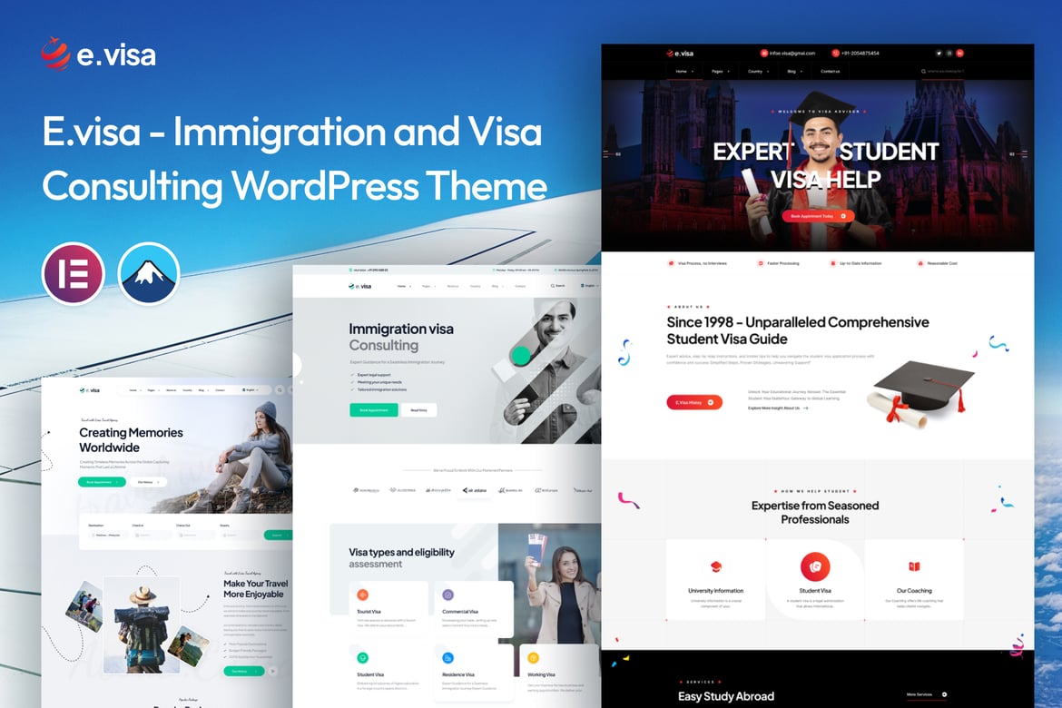 Evisa - Tema WordPress Konsultasi Imigrasi dan Visa yang Profesional