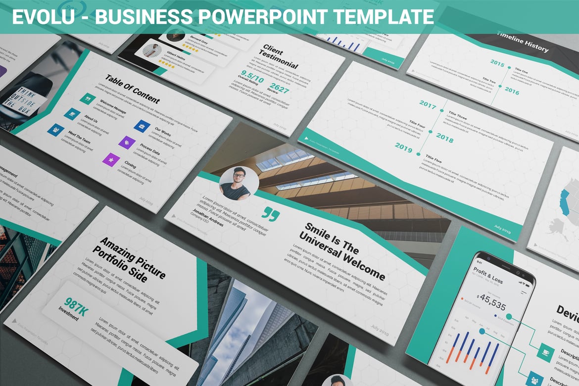 Evolu - Template Powerpoint Bisnis Modern dan Bersih