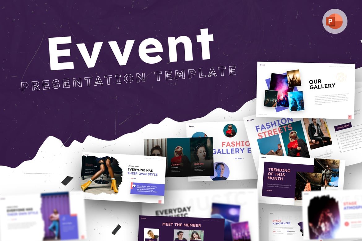 Template PowerPoint Kreatif Evvent yang Menarik dan Profesional