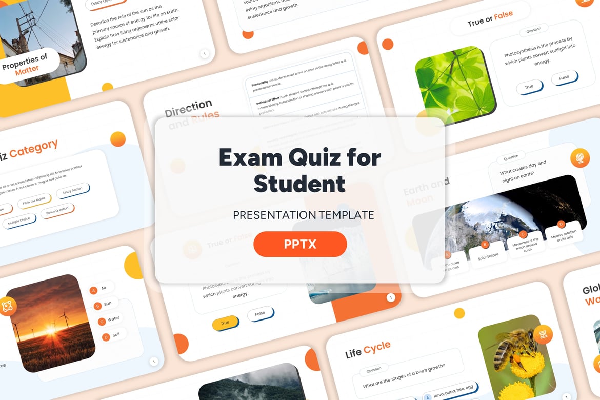 Template Presentasi Ujian Interaktif untuk Siswa - PowerPoint yang Menarik