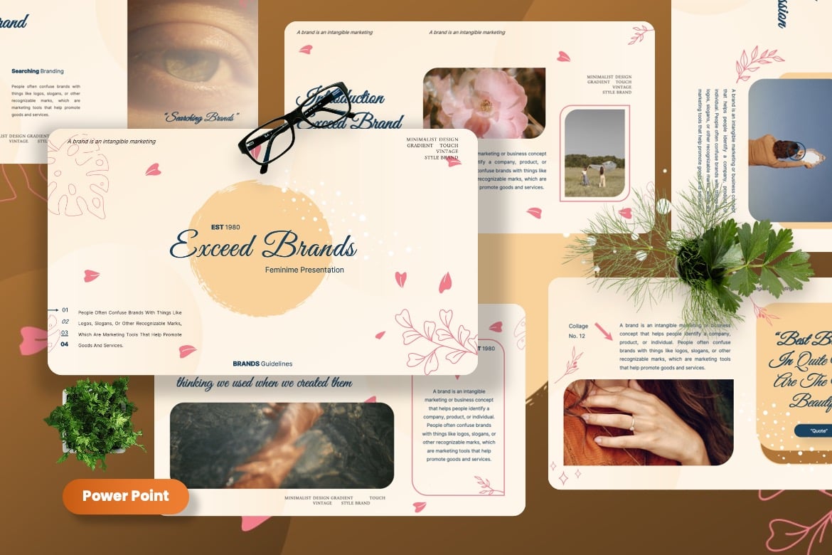 Template Presentasi PowerPoint Feminin - Exceed