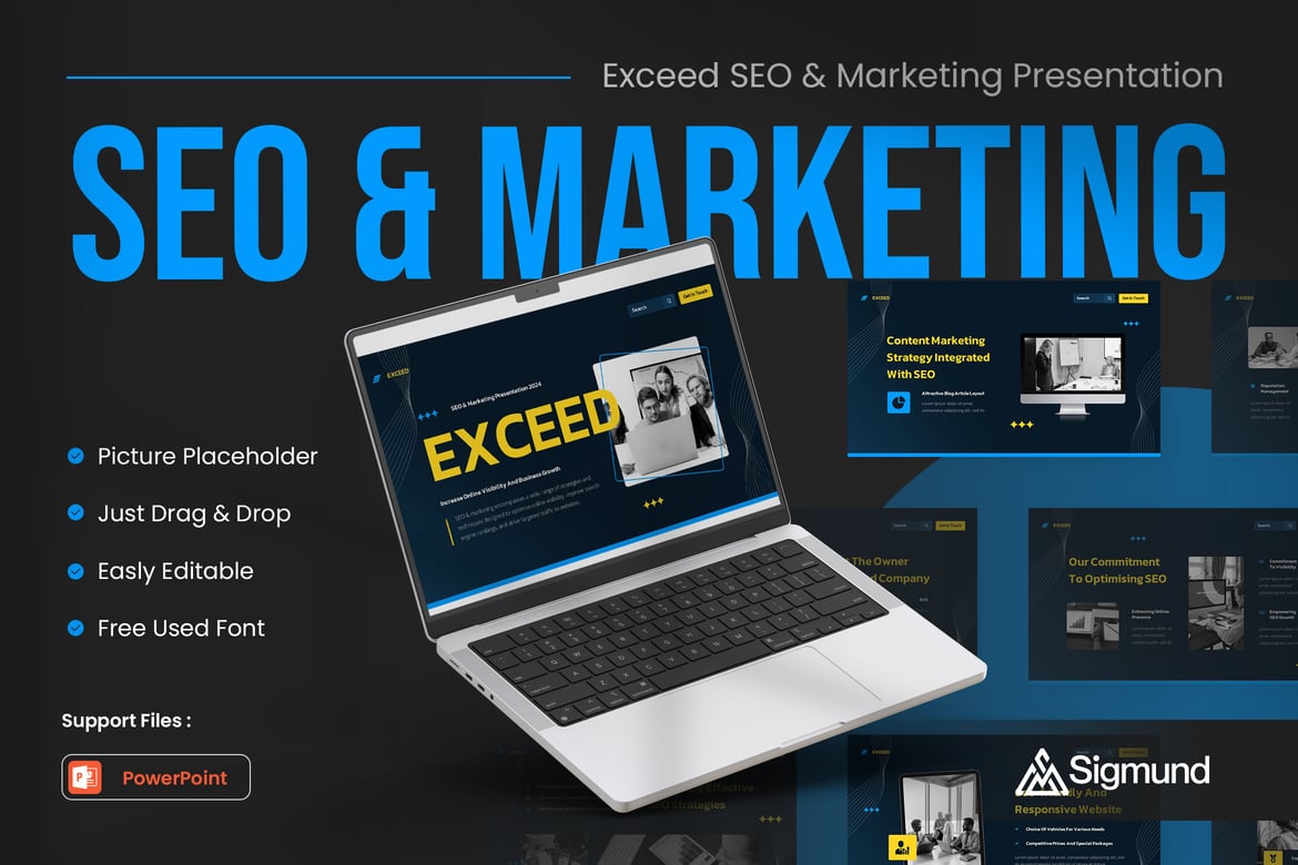 Template Presentasi Powerpoint SEO & Marketing yang Menginspirasi