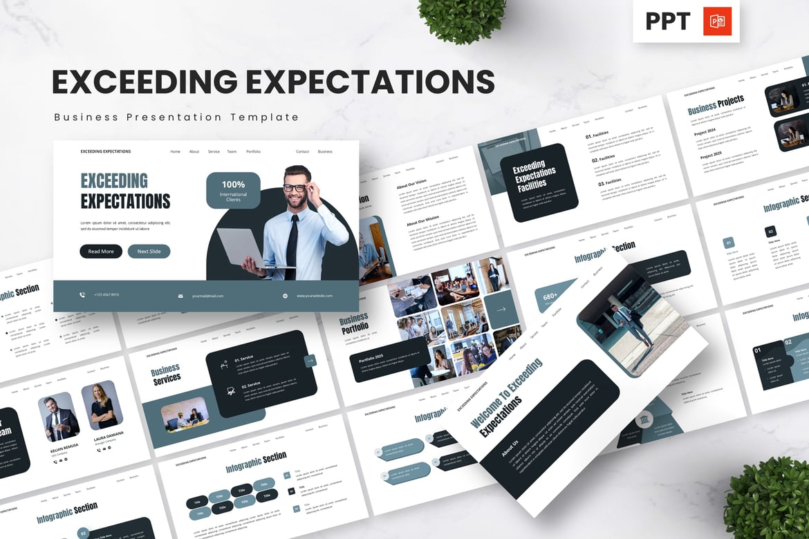 Template PowerPoint Bisnis: Melebihi Harapan untuk Presentasi Sukses