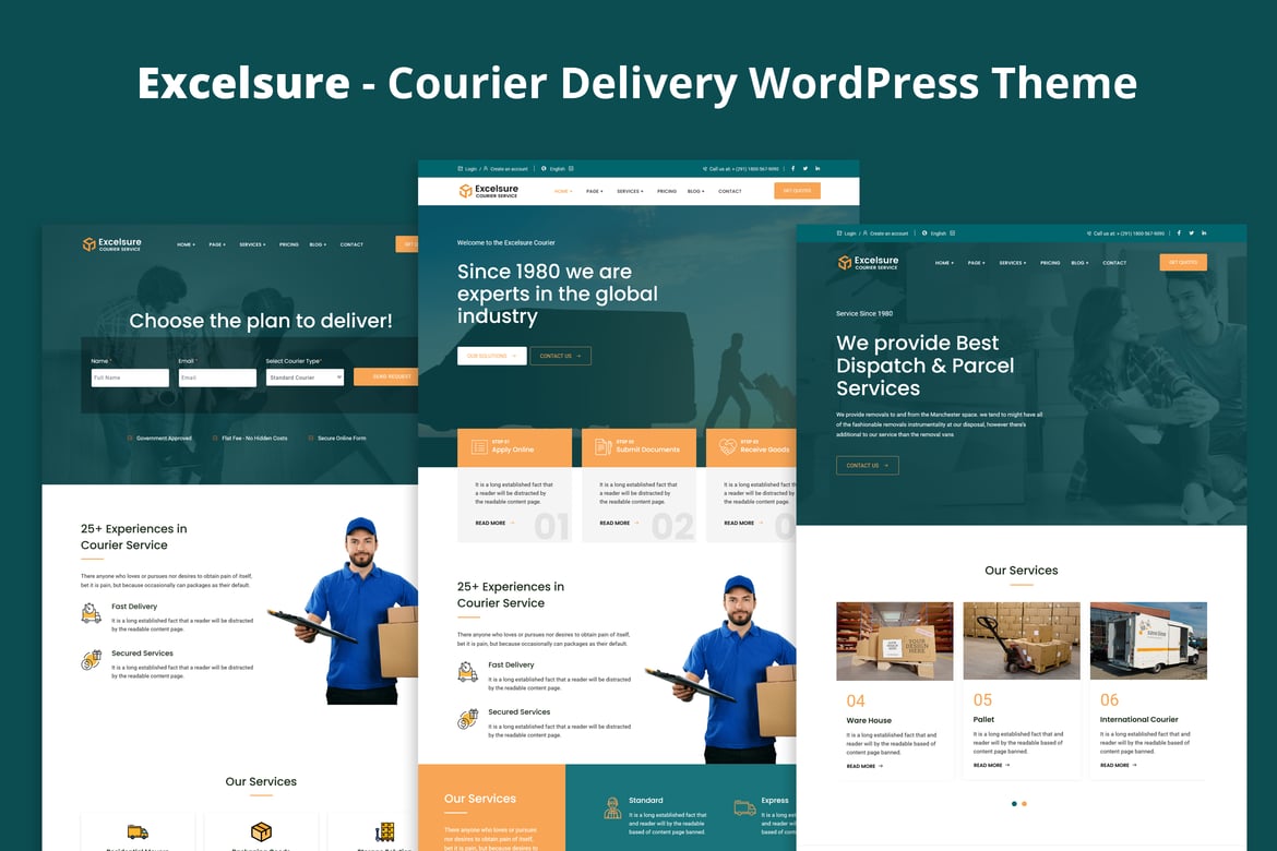 Excelsure - Tema WordPress Courier dan Pengiriman Terbaik