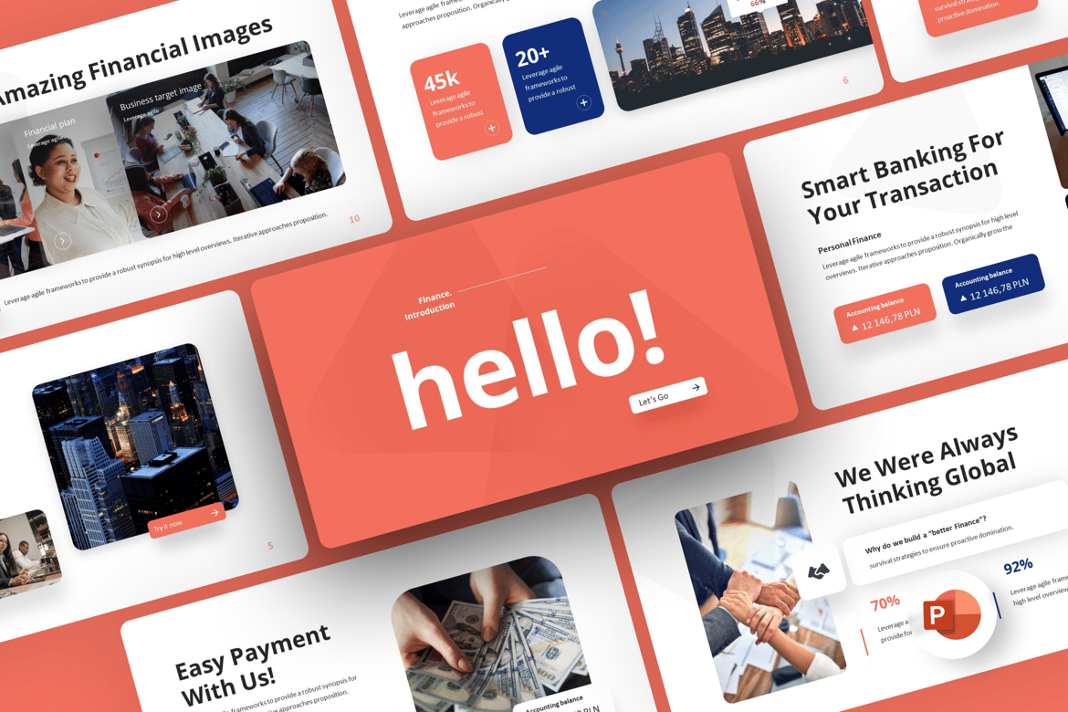 Template Presentasi Keuangan Kreatif Berwarna Pink