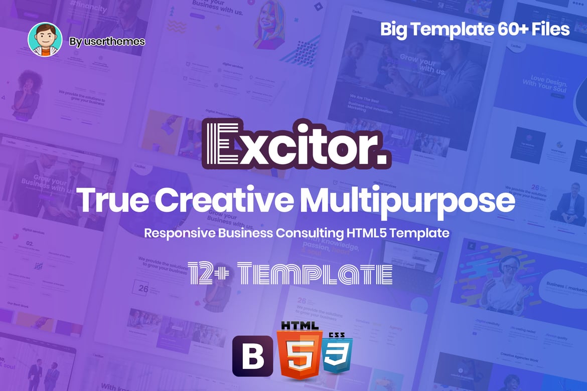 Excitor - Template Website Konsultasi Bisnis yang Responsif dan Modern