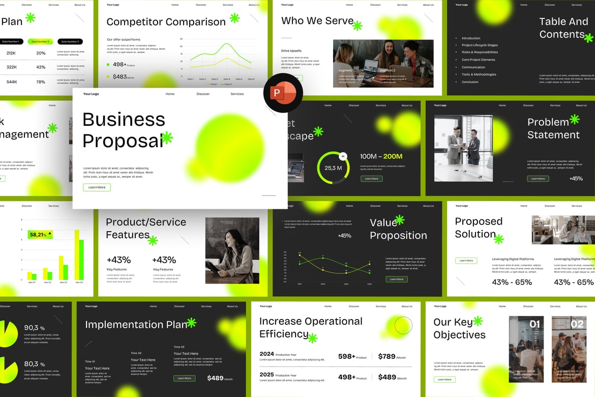 Template PowerPoint Proposal Bisnis Eksekutif yang Mengesankan