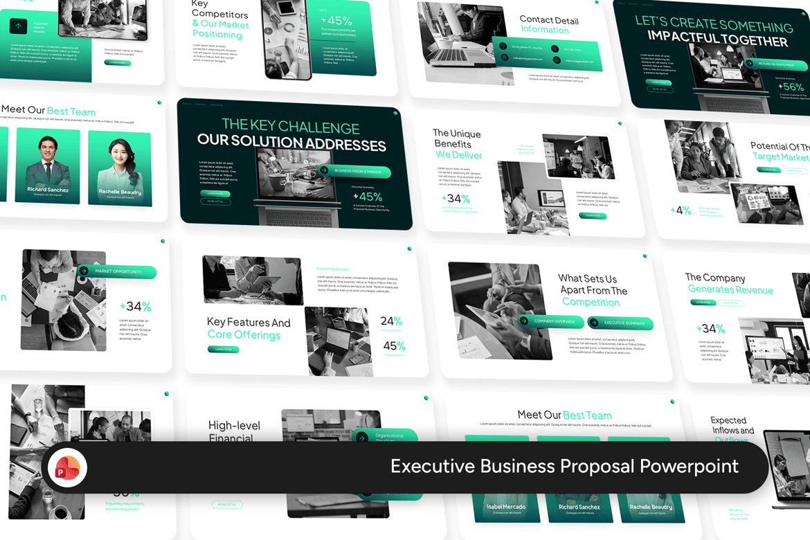 Template Presentasi PowerPoint Proposal Bisnis Eksekutif yang Profesional