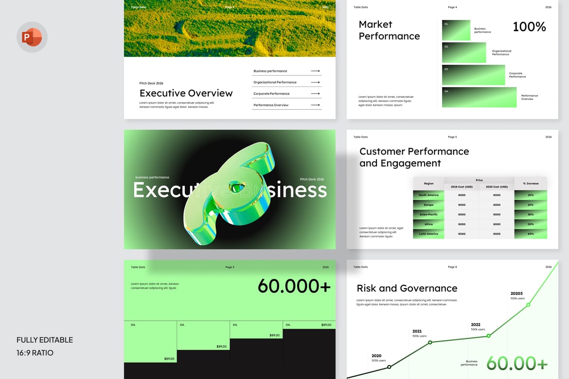 Template Presentasi Bisnis Eksekutif - PowerPoint Modern