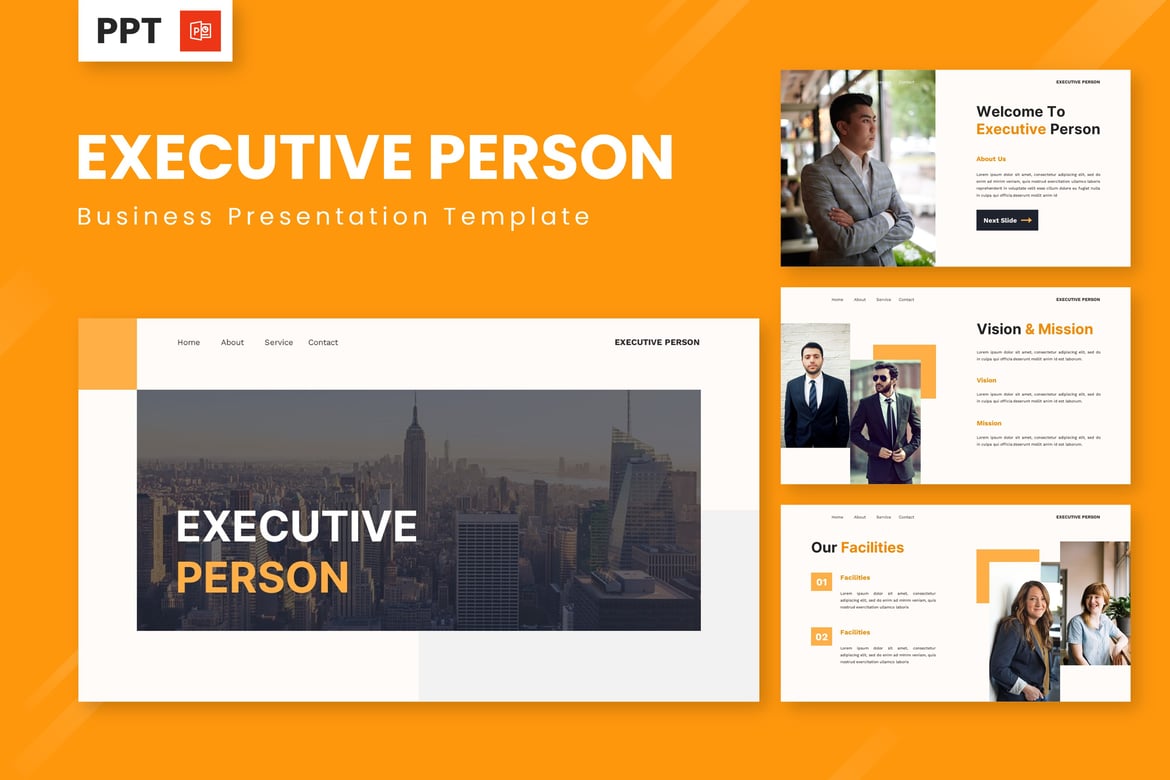Template Presentasi PowerPoint Eksekutif untuk Bisnis yang Profesional