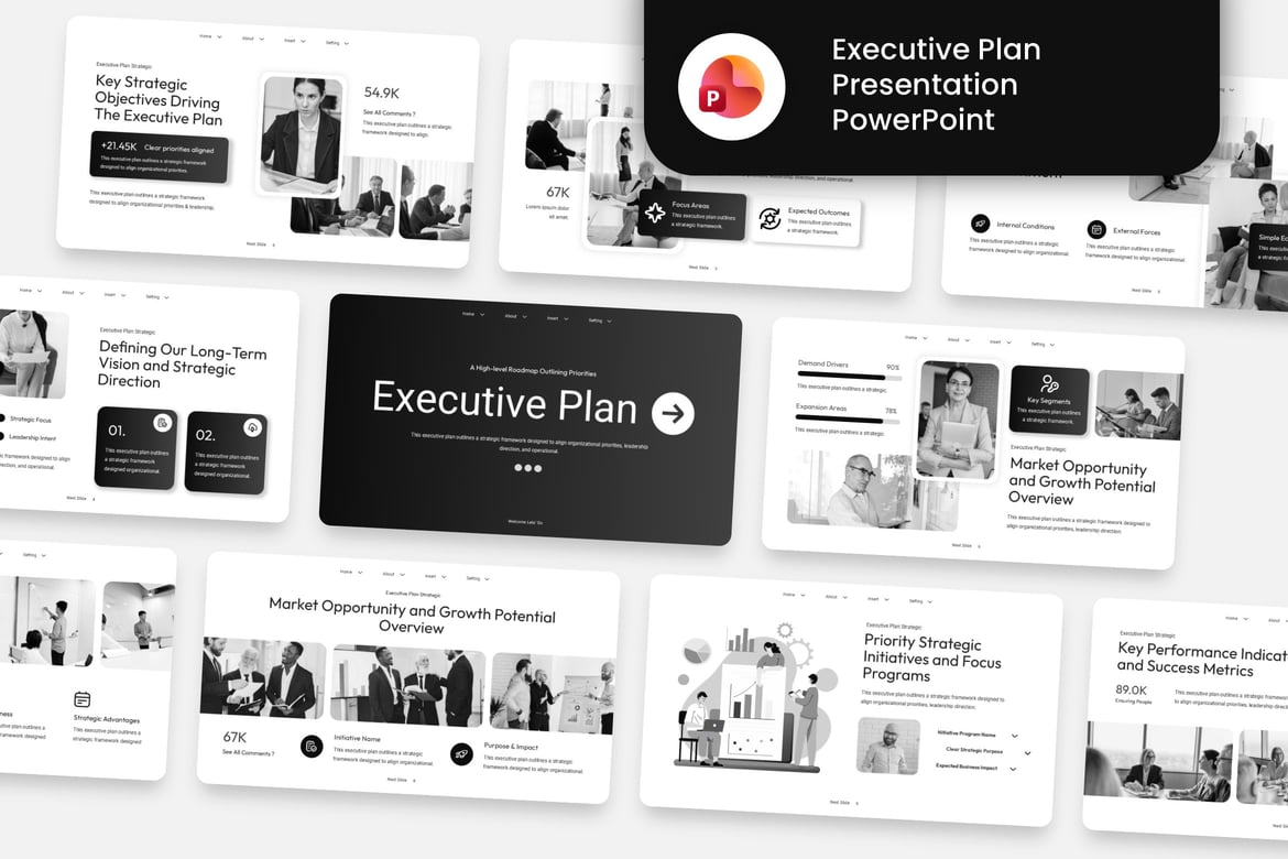 Template Presentasi Rencana Eksekutif yang Modern dan Kreatif