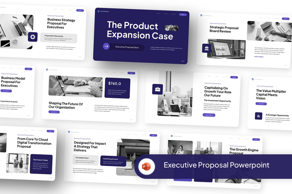 Template Powerpoint Proposal Eksekutif yang Kreatif dan Modern